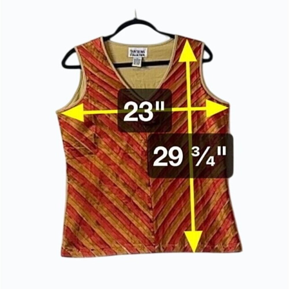 Tantrums Collection Medium Sleeveless V-Neck Top With Striped Design‎ & Flower - Picture 8 of 8